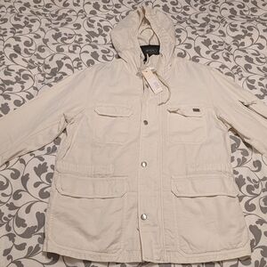 Diesel Cream Hooded Military Jacket